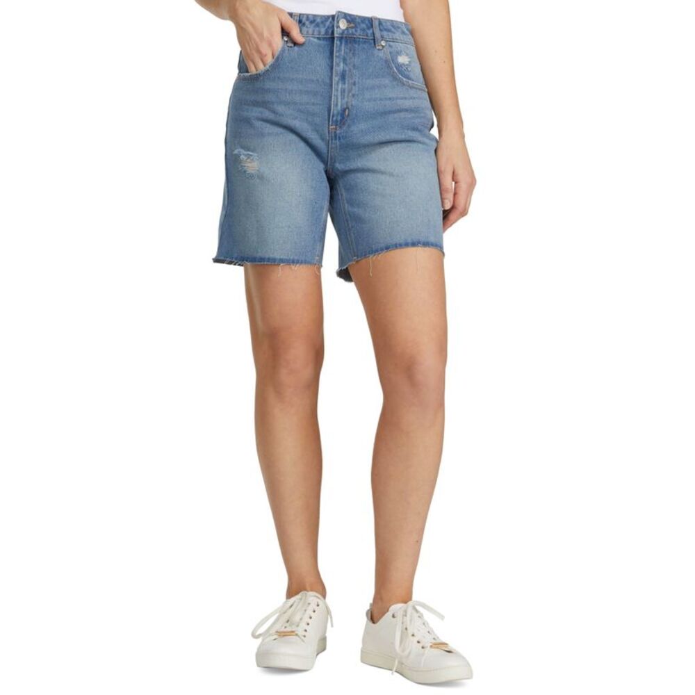 Juniors' Raw-Edge-Hem Shorts